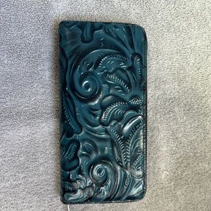 Patricia Nash Turquoise Tooled Wallet